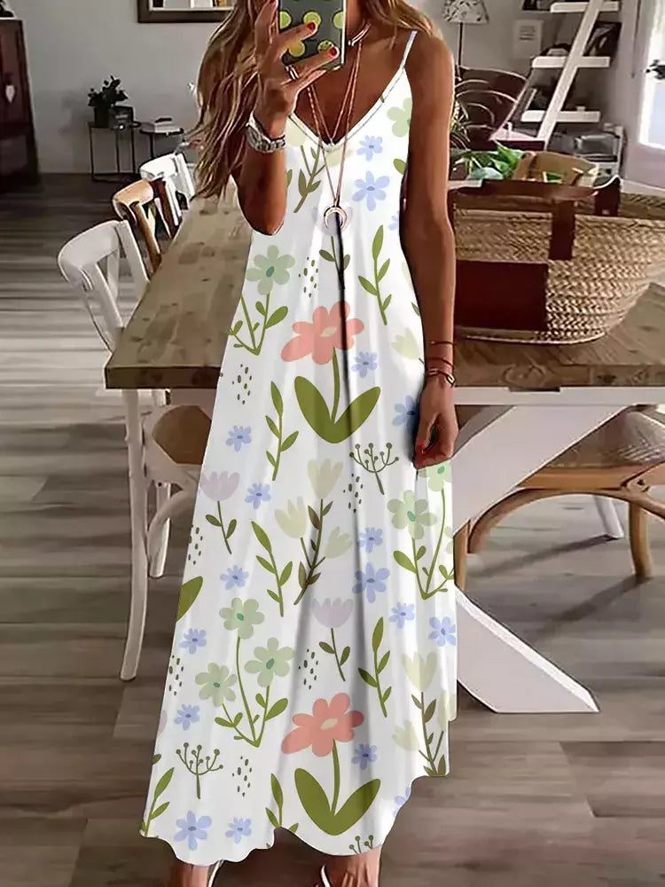 Vestido de cabeçada com estampa floral elegante feminino, casual roupas de praia, plus size, férias, Havaí, novo, 2024