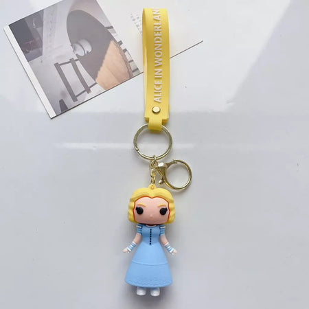 Alice no país das maravilhas dos desenhos animados kawaii alice chapeleiro louco rainha vermelha figura chaveiro do carro masculino e feminino saco pingente ornamento brinquedo presente