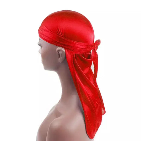 Elasticidade baotou boné faixas de cabelo simulação sedosa durag cauda longa chapéu pirata bandana turbante para crianças criança fita acessórios