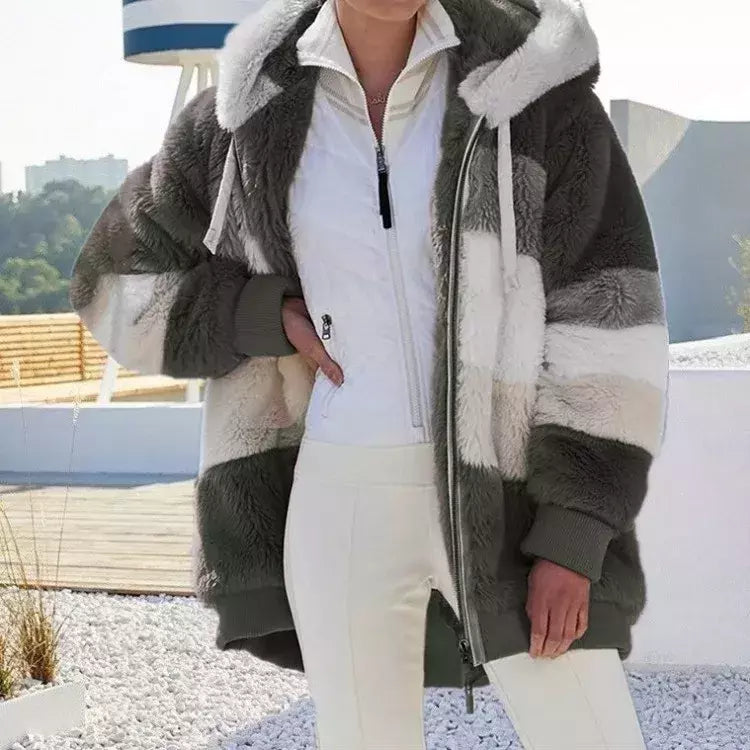 Casaco de capuz extragrande feminino com bolsos macios, streetwear quente, casaco solto, Lady Outerwear, outono, inverno, novo, 2023