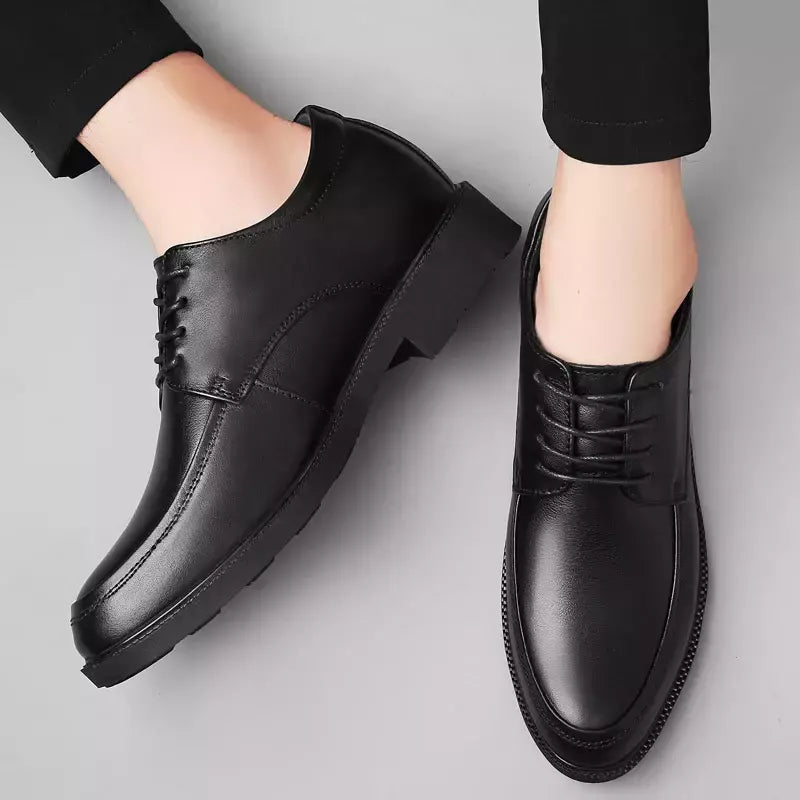 Oxfords-Sapatos de couro genuíno para homens, preto clássico brogue, vestido de casamento, festa, escritório, negócios, sapatos formais, moda