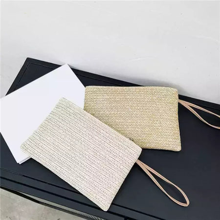 Fsafashion-bolsa de tecido palha para mulheres, bolsa casual para férias, bolsas com alça superior, bolsas de ombro retrô artesanais, moda feminina, 2024