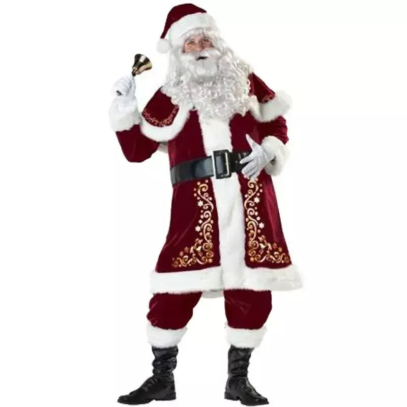 Traje de papai noel feminino masculino vestido de elfo de natal unissex roupa de festa adulto terno de natal desempenho de palco festivo role play wear