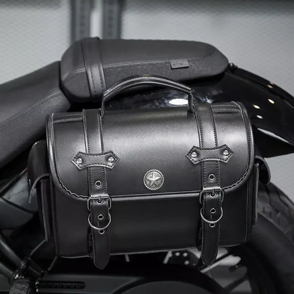 Alforje universal preto para motocicleta, bolsa lateral de grande capacidade, ferramenta de armazenamento para harley, bolsa modificada à prova d'água