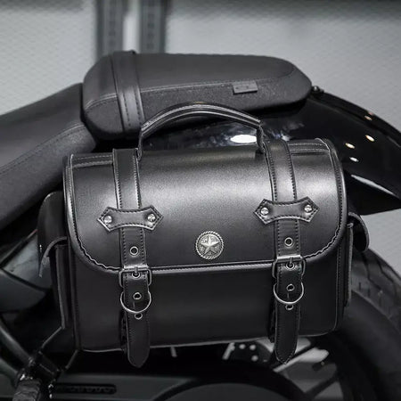 Alforje universal preto para motocicleta, bolsa lateral de grande capacidade, ferramenta de armazenamento para harley, bolsa modificada à prova d'água