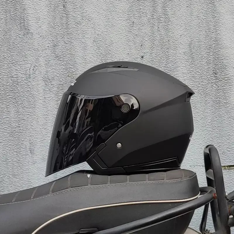 Homens motocicleta metade capacetes lente dupla scooter moto capacete casco aldeia equitação capacete de moto motocross capacetes-JIEKAI