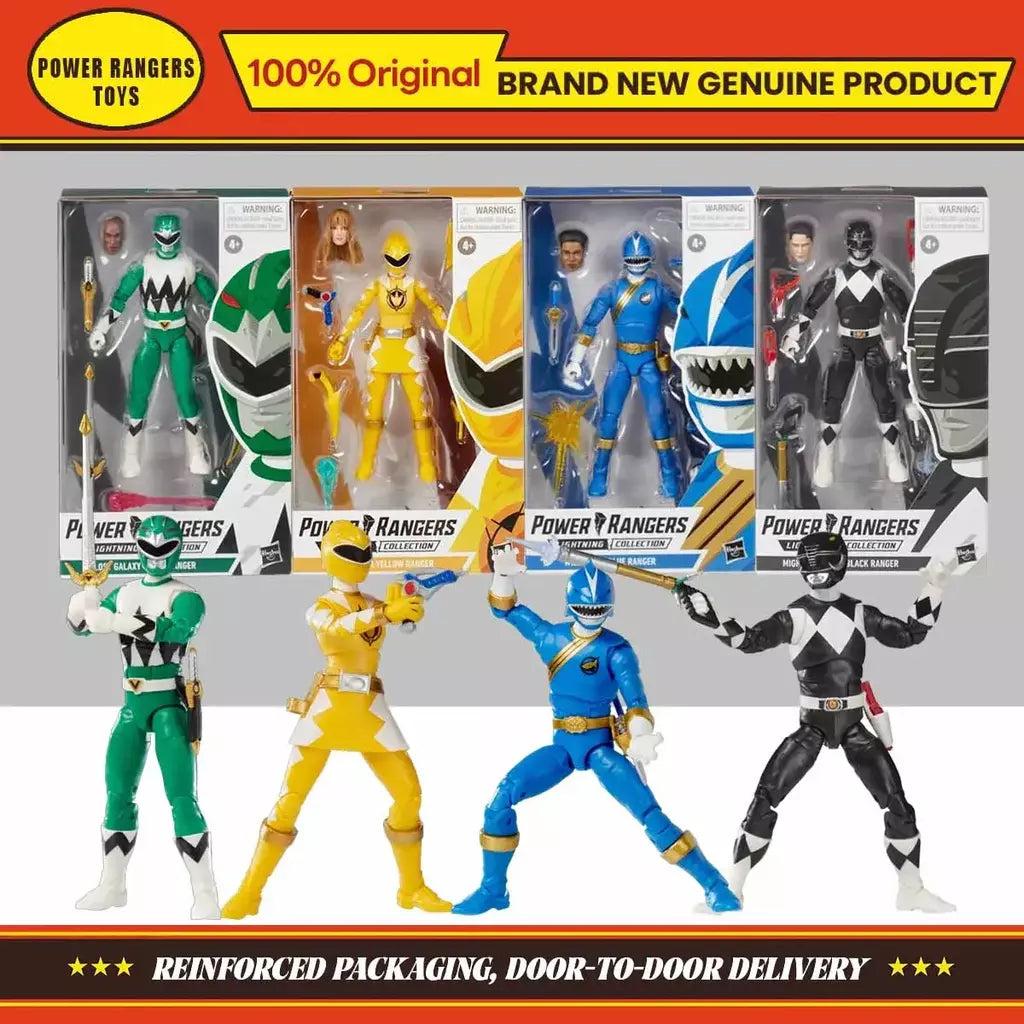 Hasbro power rangers relâmpago coleção dino trovão amarelo ranger/lost galaxy verde/força selvagem azul figura de ação modelo presentes