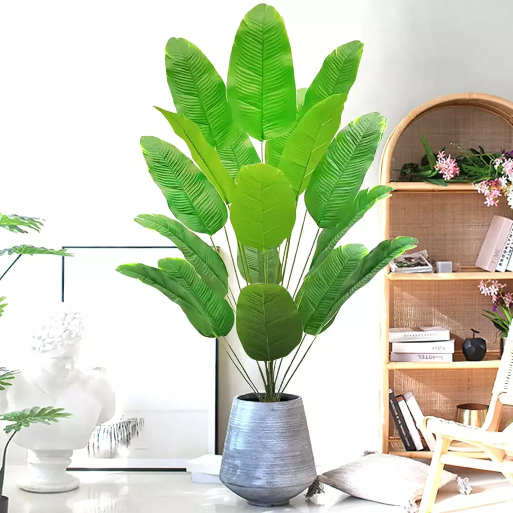 65-125cm/47.2in grande palmeira tropical falso banana planta folhas toque real strelitzia reginae planta de plástico para casa jardim
