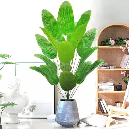 65-125cm/47.2in grande palmeira tropical falso banana planta folhas toque real strelitzia reginae planta de plástico para casa jardim