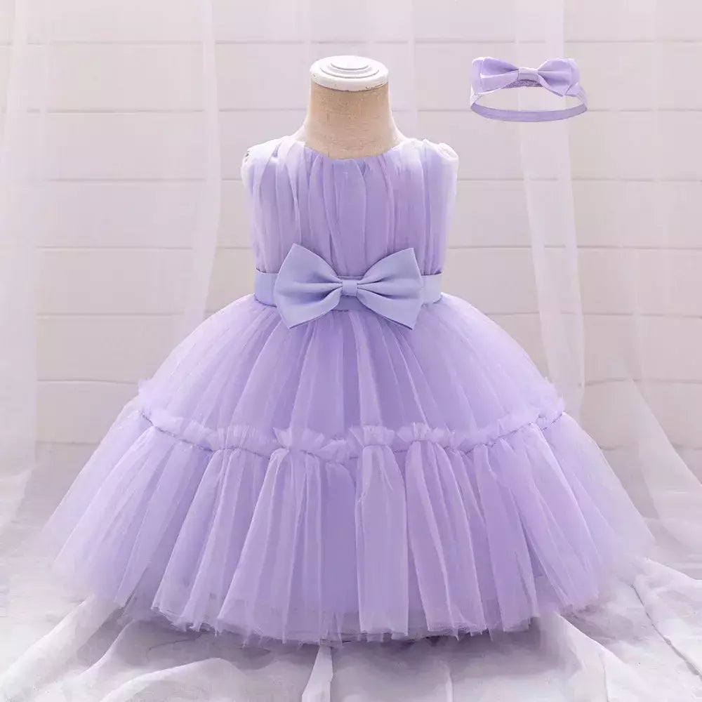 Elegante vestido de tule para meninas, bebê infantil, 1st Birthday, Vestidos de batismo, Kids Wedding Party, Toddler Clothes, Verão