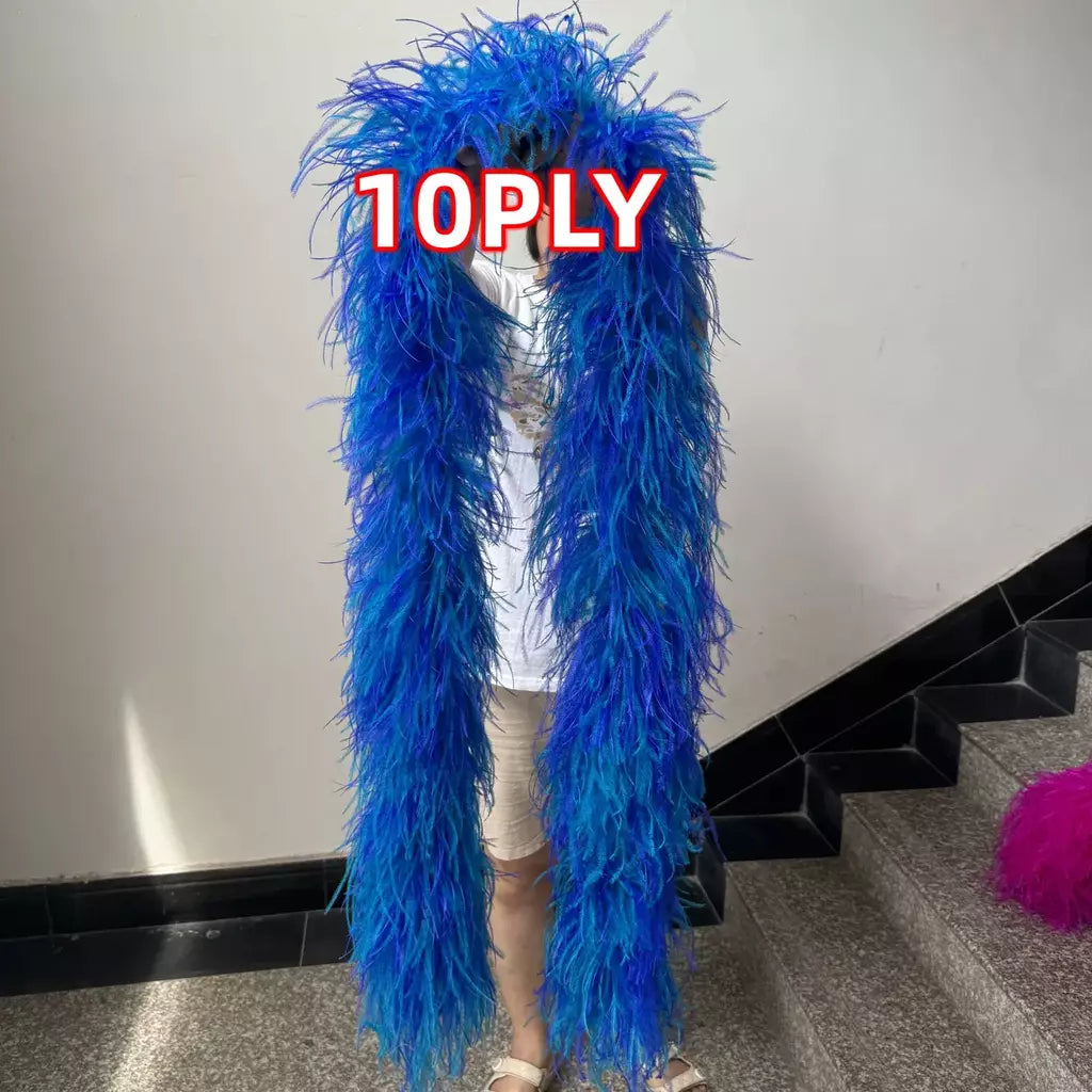 Boa de penas de avestruz arco-íris, 6/10/20 camadas, acessórios de festa fofos para mulheres, halloween, carnaval, cosplay, decoração de casamento, fantasia diy