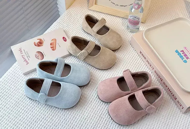 2025 camurça crianças ballet apartamentos sapatos moda mary jane sapatos tendência das crianças inverno novo doce bonito vestido tênis mujer sapatos