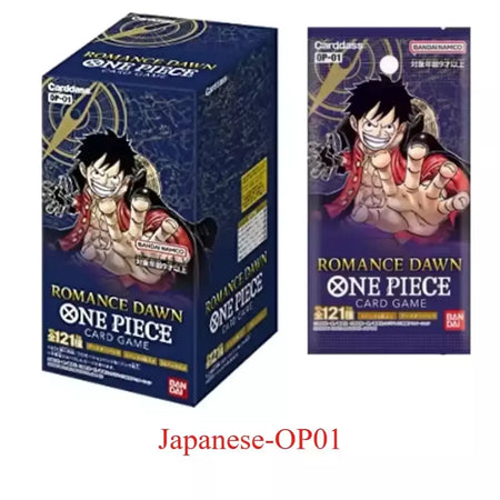 Uma peça tcg caixa de reforço de cartão de jogo japonês selado autêntico japonês OP01-OP13 série completa caixa de reforço cartões de coleção de jogo