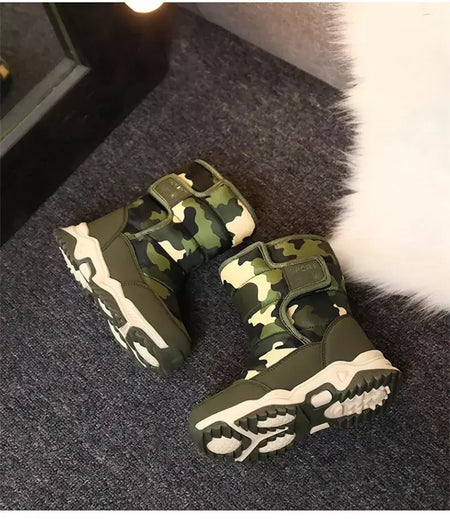 2023 inverno crianças sapatos de pelúcia tecido impermeável antiderrapante sapatos da menina sola de borracha botas de neve moda quente botas ao ar livre