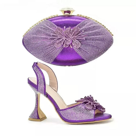 Sapato italiano e saco conjunto para mulheres, sapatos nigerianos, bolsa de correspondência para festa de casamento real, sapatos de luxo, moda mais recente