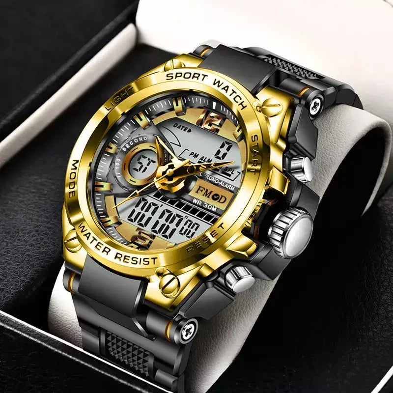 Relógio de pulso militar de aço digital masculino led relógio de quartzo relógio esportivo masculino grandes relógios masculinos