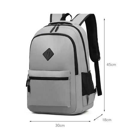 Mochila de carregamento USB impermeável para homens, sacos traseiros do escritório do negócio, mochila para laptop casual, mochilas escolares masculinas, 15,6";;VERDADEIRO;;"CINZA