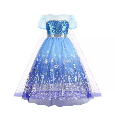 Crianças elsa traje menina aniversário malha vestido de princesa crianças cosplay neve rainha desempenho fantasia noite roupas de halloween