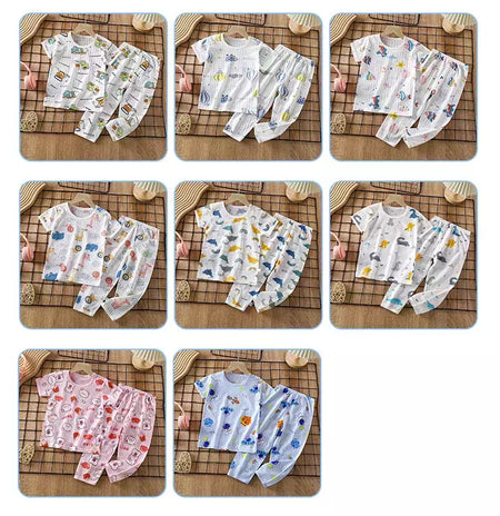 Conjunto de pijamas de manga comprida infantil, Seção fina, Roupa de bebê, Roupa doméstica, Meninos, Meninas, Crianças, Verão, Novo, 2022