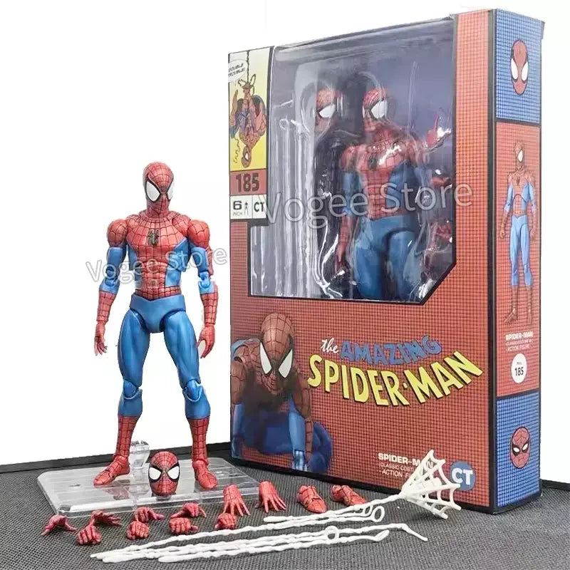 Ct brinquedos homem aranha mafex 185 clássico traje anime figura ver milhas morales 2099 homem-aranha figura de ação estatueta brinquedos crianças presente