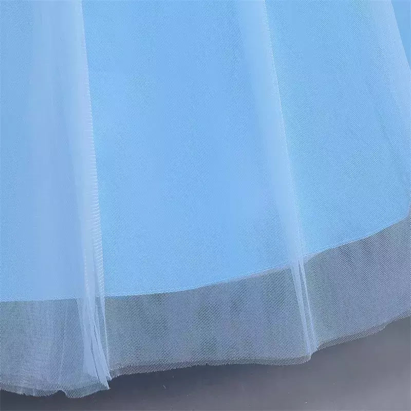 Cinderela cosplay traje crianças roupas para meninas lantejoulas vestido de princesa com luvas de coroa festa de aniversário vestido de baile 3-10 anos