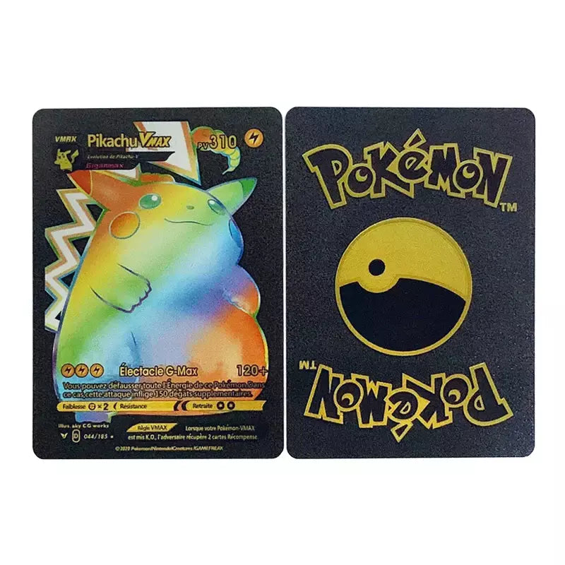 Pokemon arco-íris cartões ouro prata vmax gx cartão coleção batalha trainer cartão espanhol inglês francês criança brinquedos presentes de natal