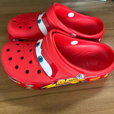 Disney mcqueens pixar dos desenhos animados sólido à prova dwaterproof água chinelos ao ar livre sandálias de areia casual respirável tornozelo-envoltório eva sapatos adultos presentes