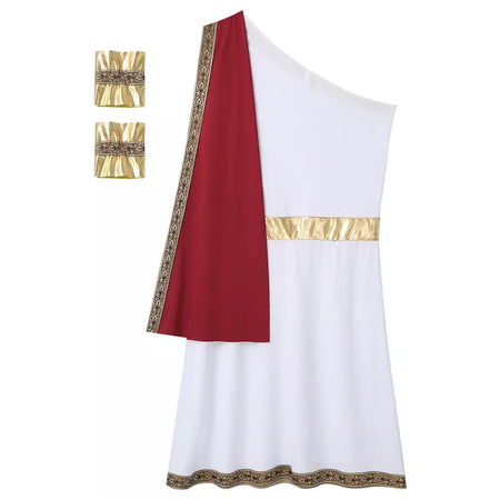 Homens antigo deus grego gladiador halloween cosplay trajes toga com mangas rei romano príncipe toga robe vestido punhos destacáveis