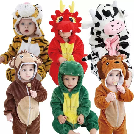 Macacão Dinossauro Vermelho para Bebê Recém-nascido, Criança Cosplay Roupas, Pijama Kigurumi, Bonito Animal Romper, Unicórnio Onesies, Meninos e Meninas