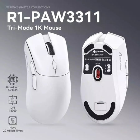 Mouse sem fio Bluetooth Gaming, Pixel Art, R1 Superlight, 2.4G, Sensor ajustável, 6 DPI ajustável para Office Game
