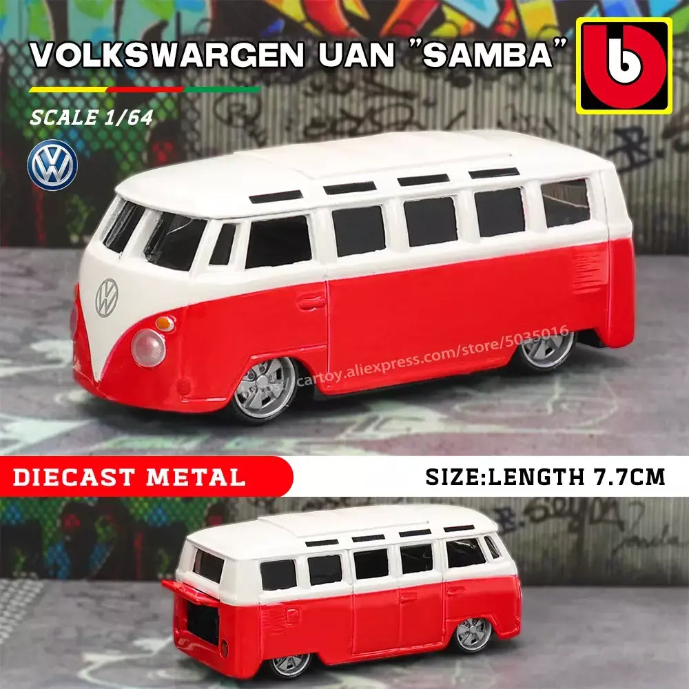 Bburago 1:64 ônibus volkswagen porsche ford mustang audi bmw liga carro de luxo fundição modelo de carro brinquedo coleção presente
