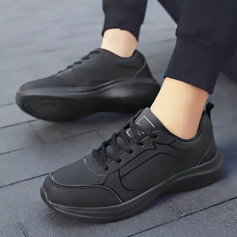 Novos homens tênis de corrida inverno quente masculino tênis antiderrapante respirável sapatos de caminhada rendas até sapatos casuais macios leves