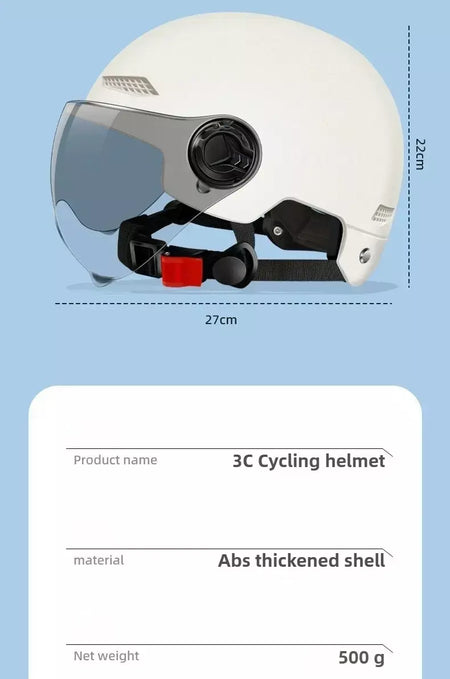Capacete de segurança de bicicleta 3C certificado masculino e feminino adulto crianças dos desenhos animados bicicleta elétrica motocicleta meio capacete com óculos