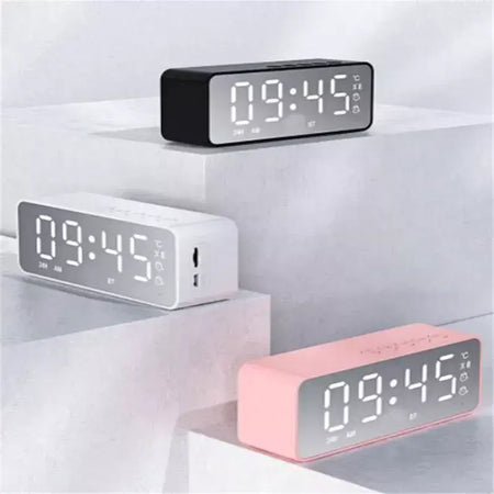 Altifalante Sem Fio Bluetooth Pequeno Mini Despertador Canhão Portátil Mini Voz Transmita o Cartão Insert Veicular Sistema De Áudio W