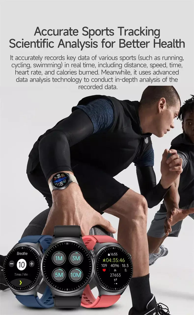 2026 novo relógio inteligente masculino feminino exame micro-físico ecg + ppg oxigênio no sangue ácido úrico pressão arterial safira smartwatch masculino