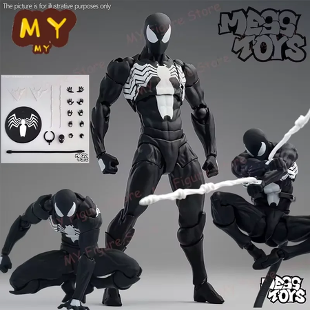 Novo messtooys spiderman figura ct brinquedos preto vermelho homem aranha estatueta bagunça brinquedos anime figura de ação estátua modelo presentes brinquedos do miúdo