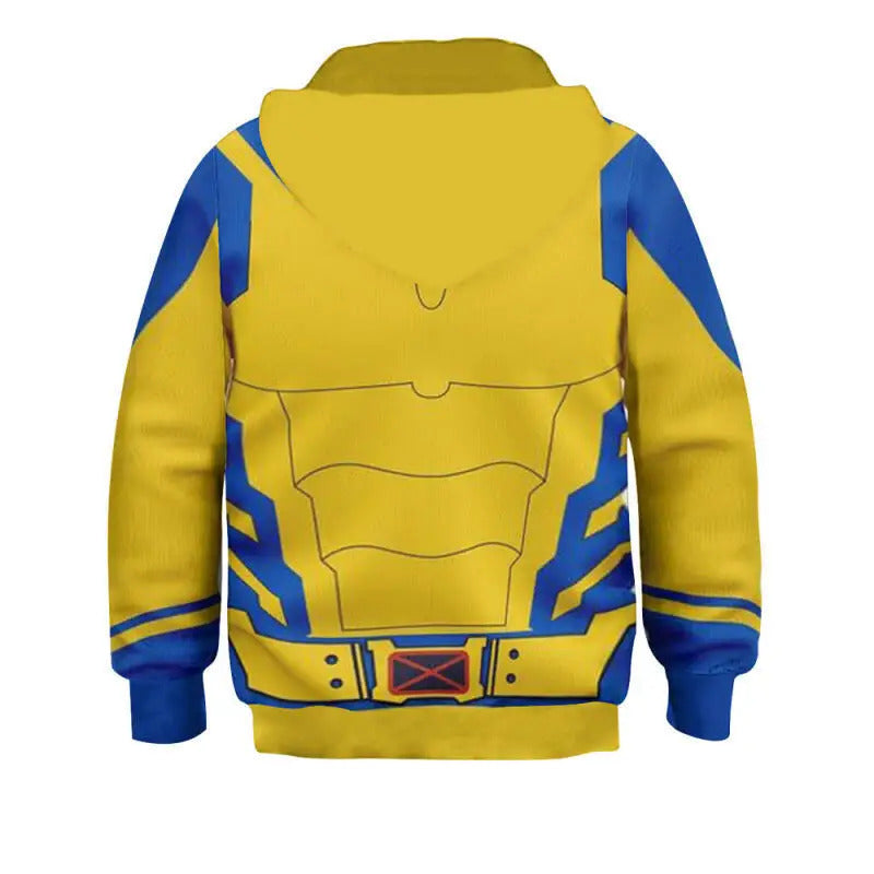 Meninos meninas deadpool wolverine cosplay traje super-herói impressão 3d pulôver hoodies jaqueta camisolas para festa de halloween