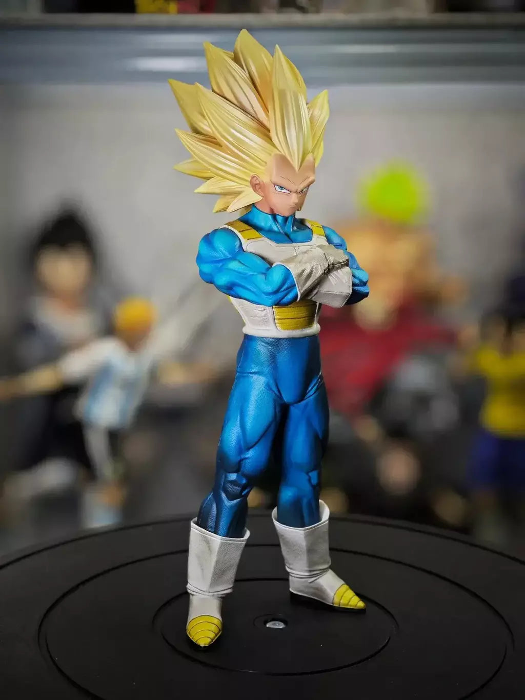 Vf em estoque 33cm dragon ball z ssj3 vegeta modelo super saiyan 3 vegeta figura de ação estátua modelo colecionável brinquedo presente