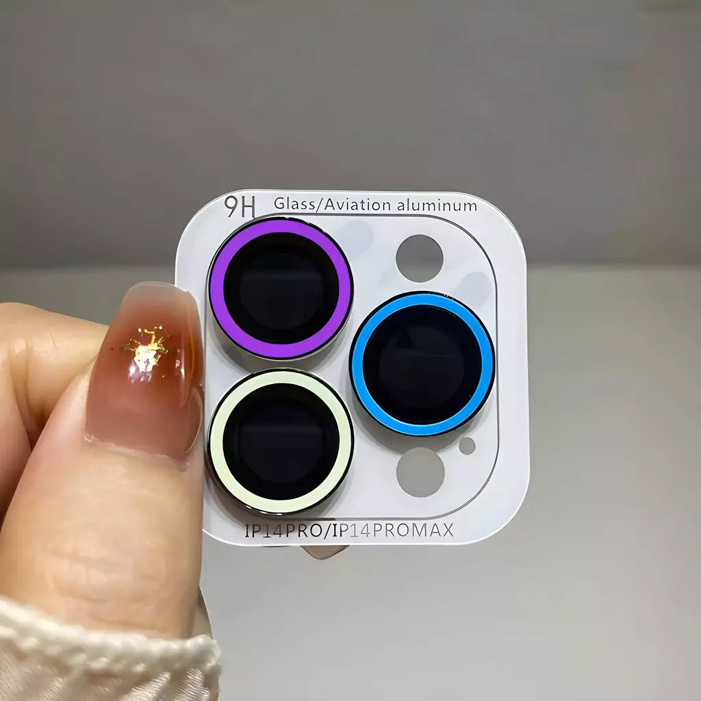 Película protetora de câmera de cerâmica luminosa, 2-3 peças para iphone 16 12 13 14 15 pro max 15 plus 13 12 mini anel de lente tampa brilhante de vidro