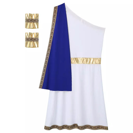 Homens antigo deus grego gladiador halloween cosplay trajes toga com mangas rei romano príncipe toga robe vestido punhos destacáveis