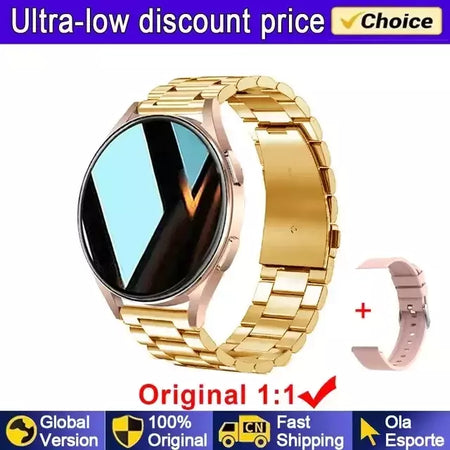 Samsung-Galaxy Smartwatch para homens e mulheres, monitoramento de saúde AMOLED, relógio impermeável, assistente de voz, chamada Bluetooth, relógio inteligente, 2022