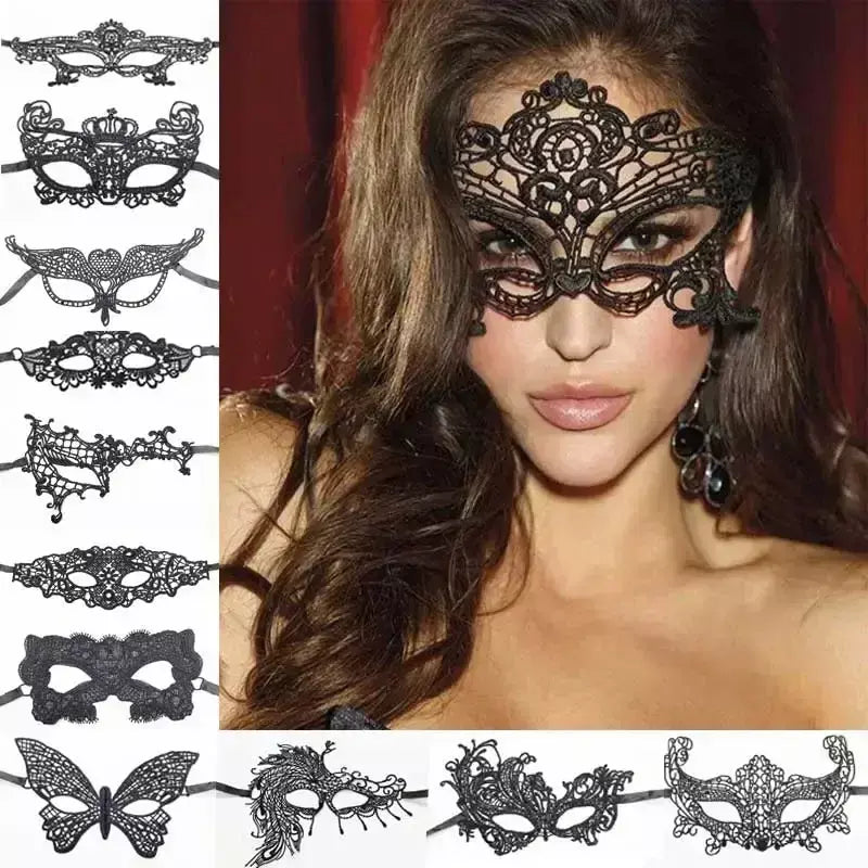 Máscara de renda sexy feminina, máscara para festa de halloween, bola mascarada, cosplay, trajes venezianos, carnaval, meia máscara facial