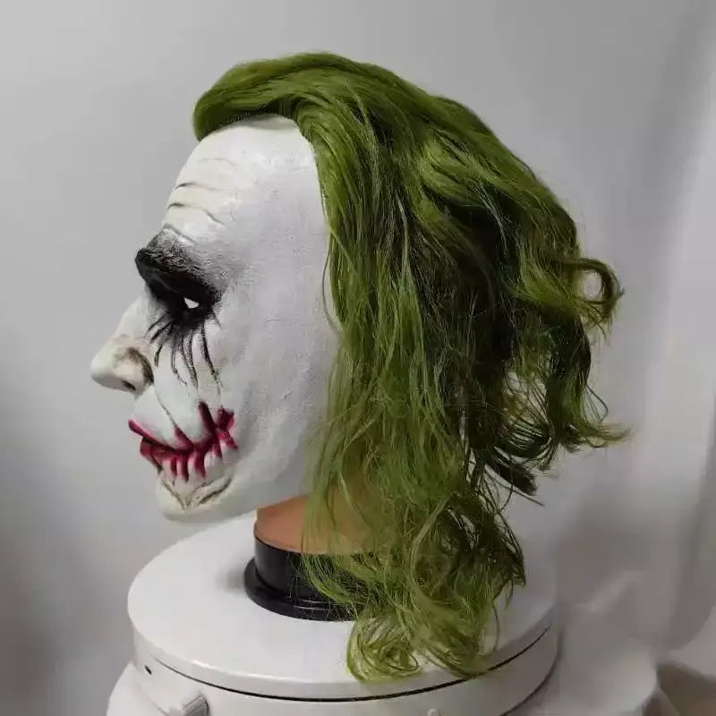 Coringa cosplay máscara de cabelo verde o cavaleiro das trevas festa de halloween adulto máscara de látex palhaço morcego role play máscaras