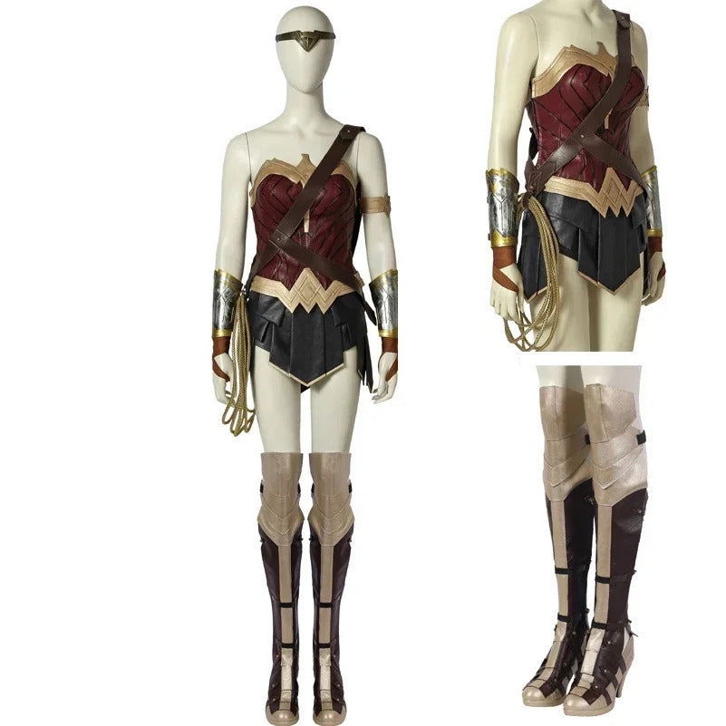 Super-herína cosplay maravilha menina traje rpg fantasia diana roupas halloween carnaval adulto feminino sexy roupa com botas