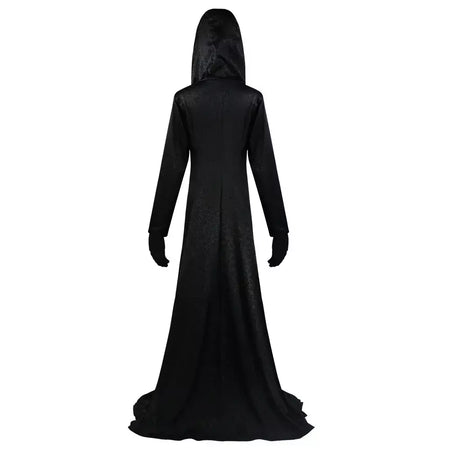 Em estoque traça senhora mal cosplay fantasia aldeia vampiro senhora dimitrescu traje feminino vestido preto halloween carnaval festa terno