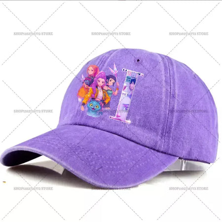 Kpop demônio caçador chapéu carta A-Z boné de beisebol para mulheres verão ajustável chapéu de sol anime bonito retro sunbonnet adulto chapelaria presente