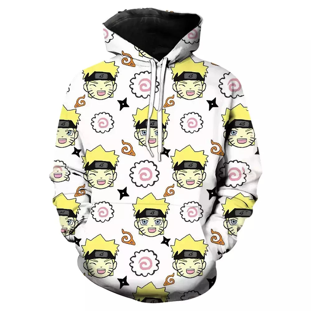 Bandai 2024 novo anime europeu e americano naruto série 3d impressão digital camisola com capuz das mulheres dos homens casual hoodie
