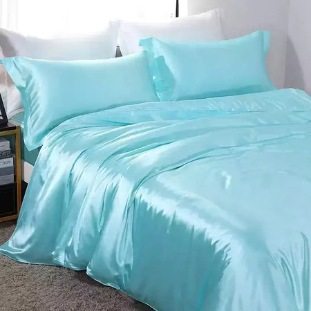 Luxo Satin Bedding Set Capa de edredão com fronha Estilo Europeu King Queen Size Confortável Bed Set Covers Folha de linho