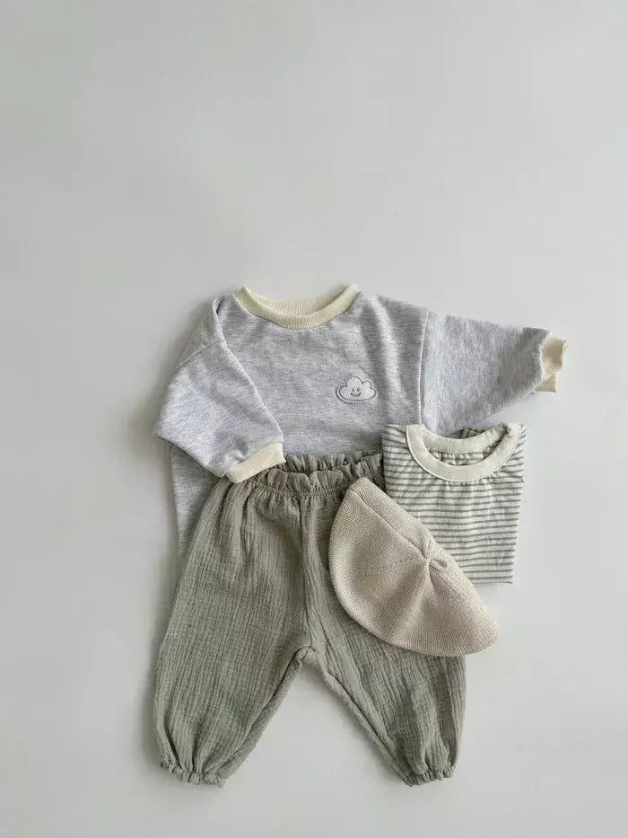 Calças de bebê de algodão orgânico recém-nascidos outono primavera verão inverno bonito impressão macia musselina roupas calças pantalons capris