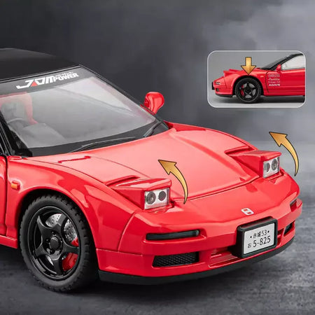 1:24 honda acura nsx mk1 na1 liga modelo de carro esportivo diecast metal clássico carro de corrida modelo de veículo som e luz crianças brinquedo presente